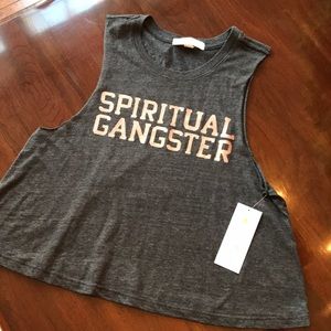 Spiritual Gangster Varsity Crop Tank NWT